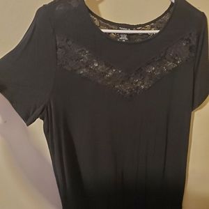 Black lace cut out shirt